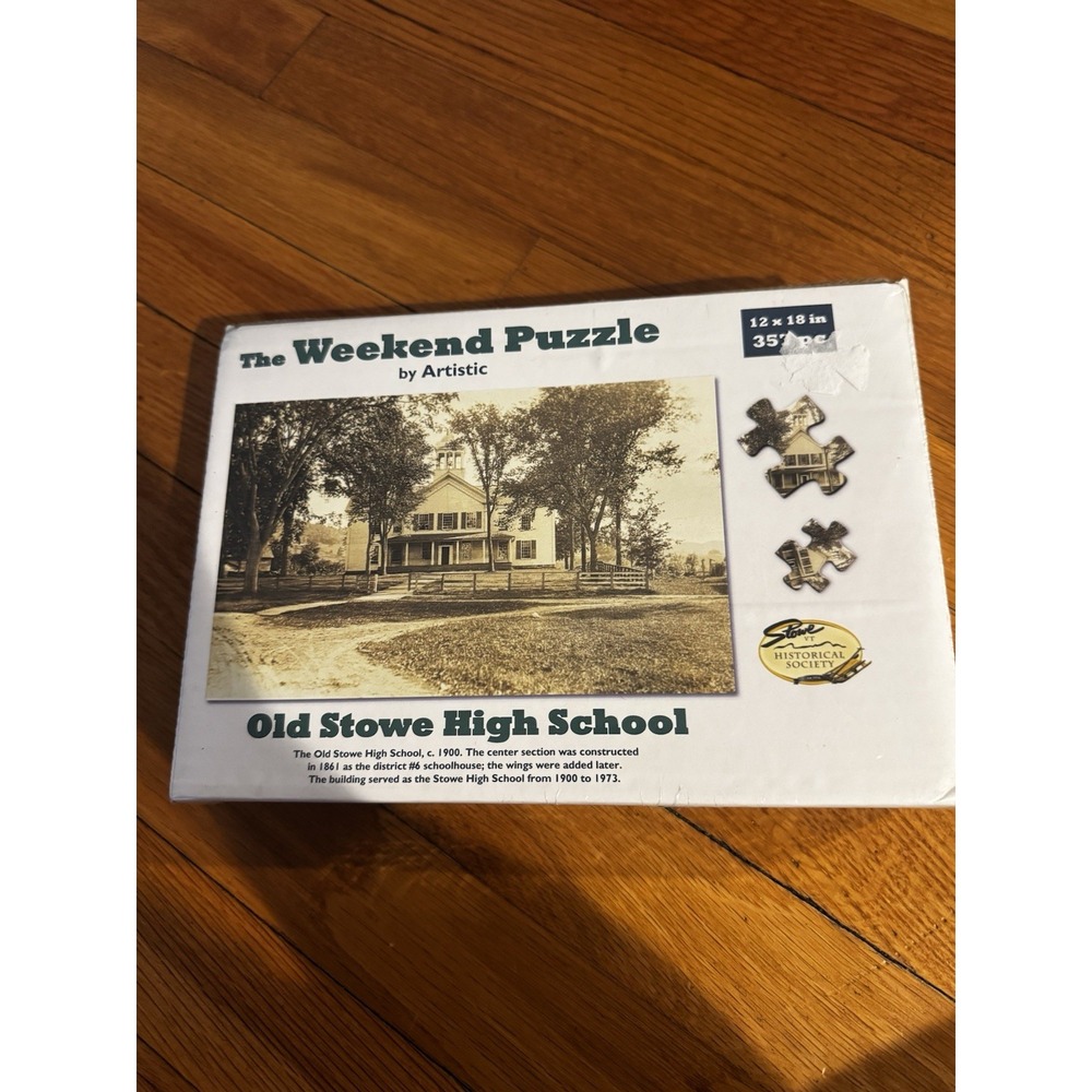 Vtg Artistic Puzzles Old Stowe High School Vermont Historical Society 357 Pc NEW